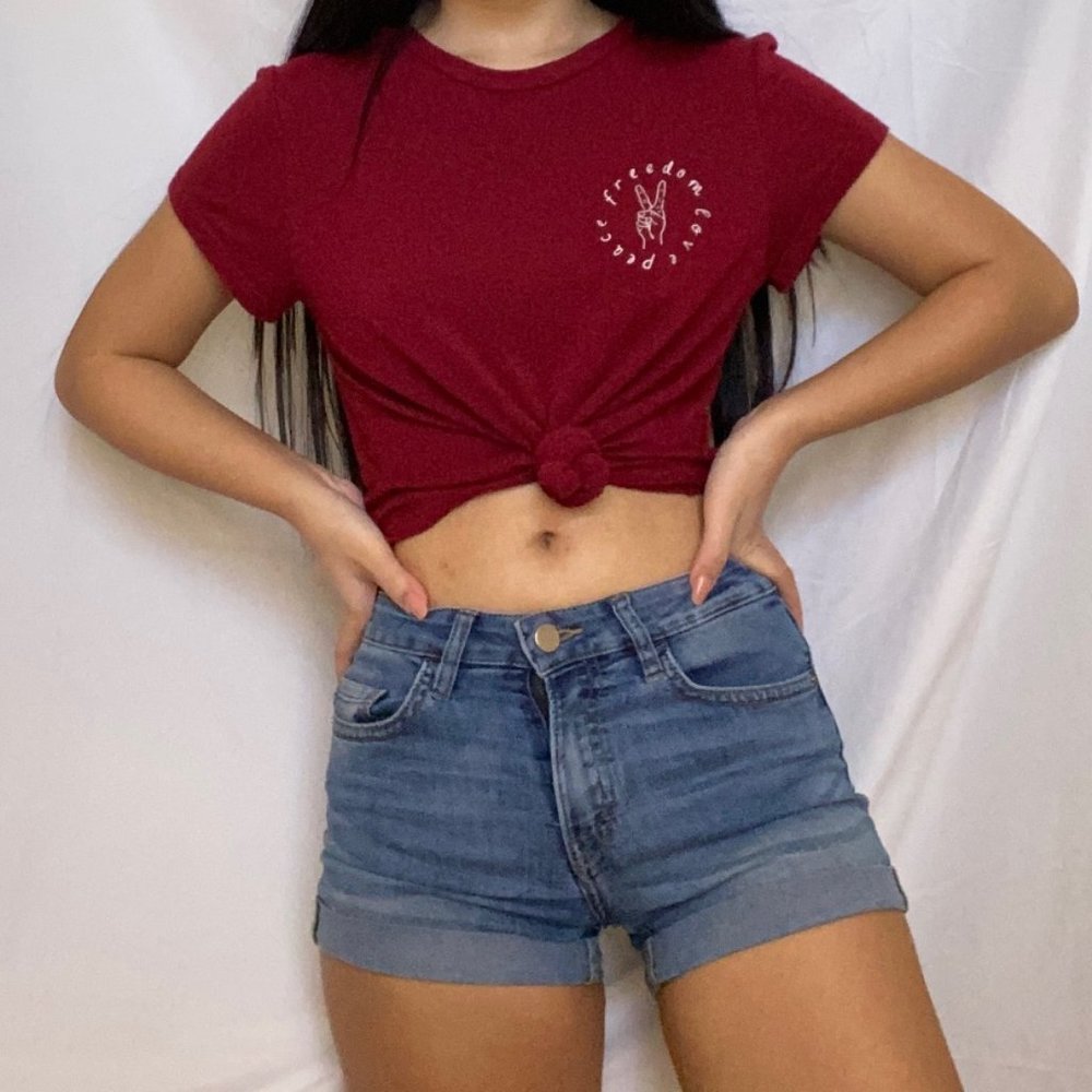 Red Logo Crop Top